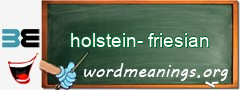 WordMeaning blackboard for holstein-friesian